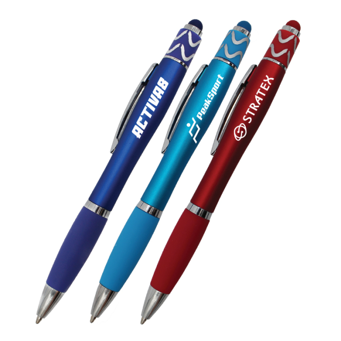 Halcyon® Imprinted Silhouette Spin Top Pens with Stylus