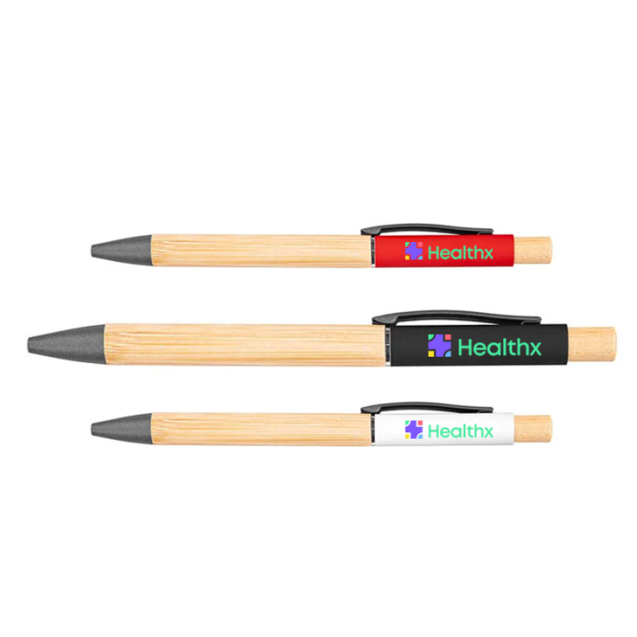 Imprinted Bamboo Barrel Pens with Gun Metal Clip