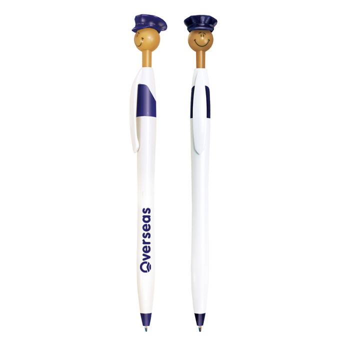 Imprinted Officer Smilez Pens - Medium Tone