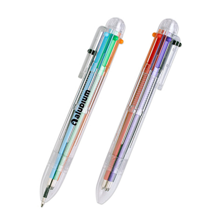 Personalized Six Color Pens with Clear Tubes