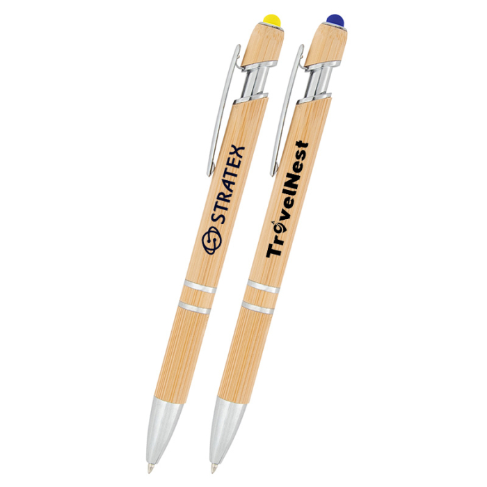 Personalized Tropical Bamboo Incline Pens with Stylus