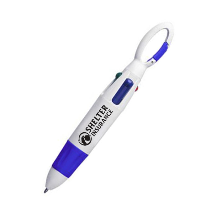 Promotional 4-Color Pens with Carabiner