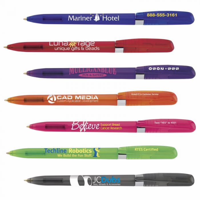 Promotional BIC® Pivo® Clear Chrome Pens