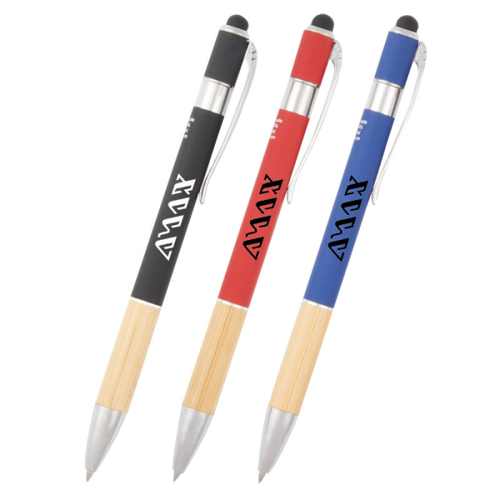 Promotional Bamboo rAL Soft Touch Ballpoint Stylus