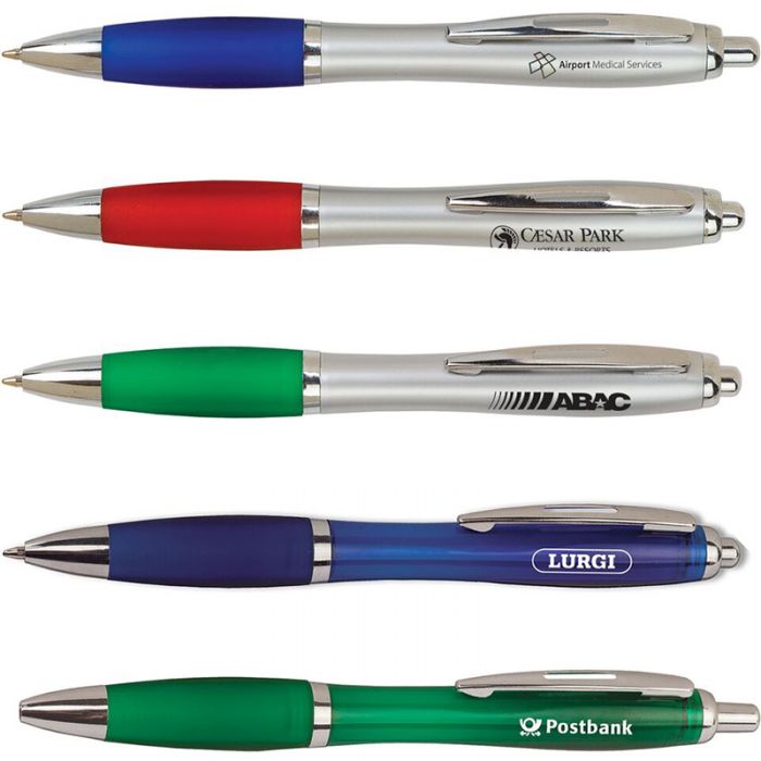 Promotional Plastic Patriot Pens with Chrome Accents