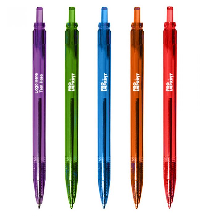Promotional Translucent Retractable Quest Click Pens