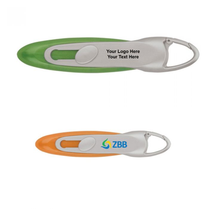 Logo Imprinted Ballpoint Pens with Carabiner Clip