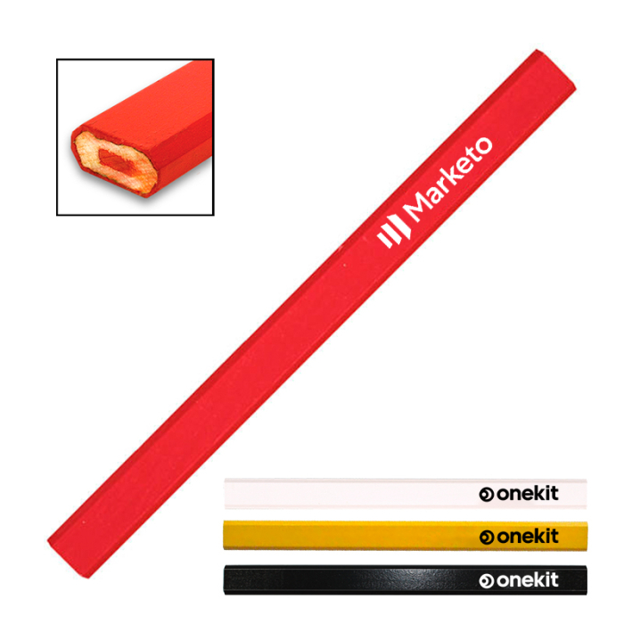 Custom Printed Red Graphite Carpenter Pencils