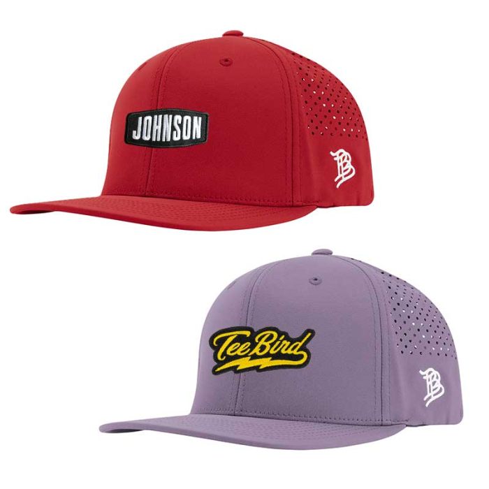 Imprinted Branded Bills Bare Flat Performance Caps