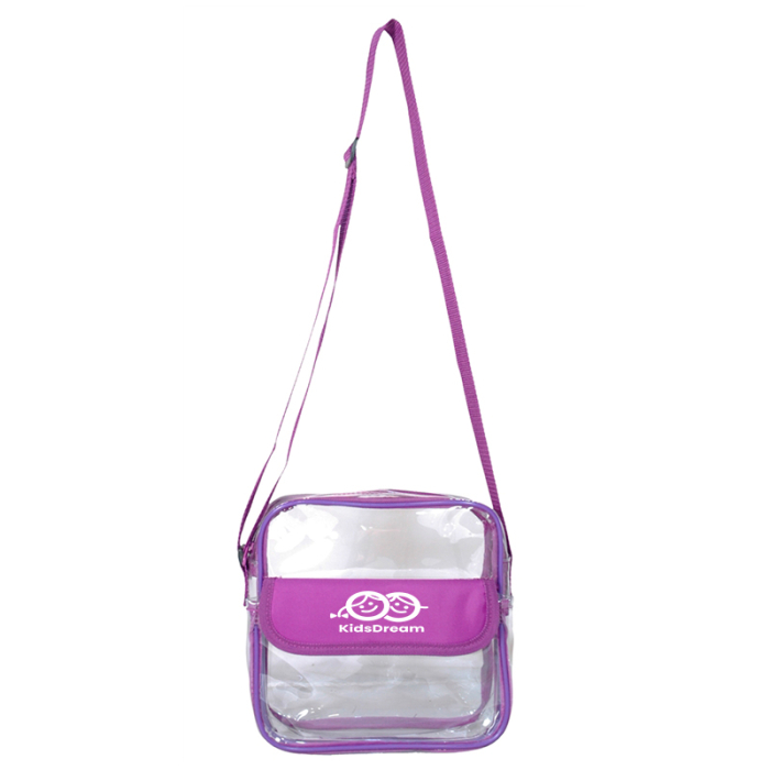 Personalized Clear Messenger Bags with Front Pocket