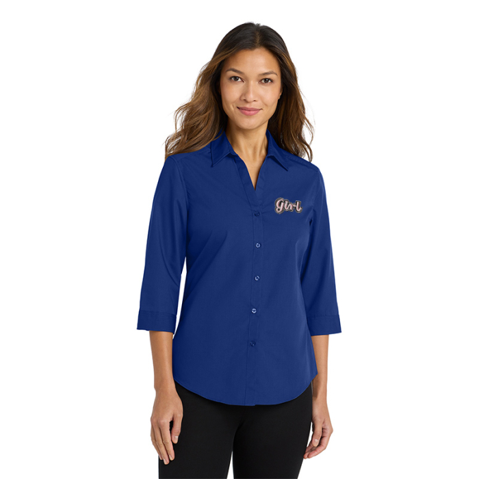 Personalized Port Authority® Women's 3/4-Sleeve Carefree Poplin Shirts