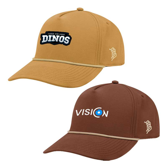 Promotional Branded Bills Bare Curved Canvas Rope Caps