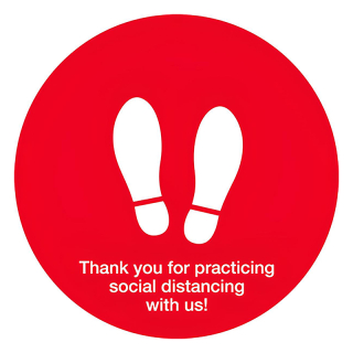 12 Inch dia PPE Floor Decals 6 Ft Apart Social Distance Stickers