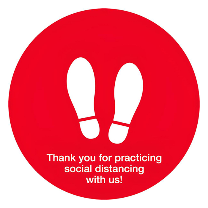 12 Inch dia PPE Floor Decals 6 Ft Apart Social Distance Stickers