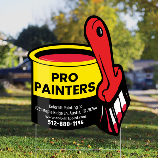 12" x 14" Paint Can Shaped Full Color Yard Signs