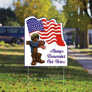 12" x 14" Flag Shaped Full Color Yard Signs