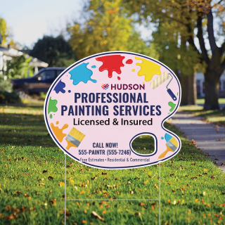 12" x 14" Palette Shaped Full Color Yard Signs