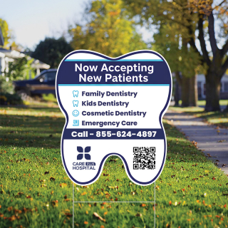 12" x 14" Tooth Shaped Full Color Yard Signs