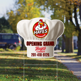 12" x 14" Chef Hat Shaped Full Color Yard Signs