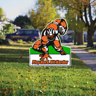 12" x 14" Football Shaped Full Color Yard Signs