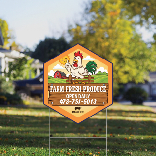 12" x 14" Hexagon Shaped Full Color Yard Signs