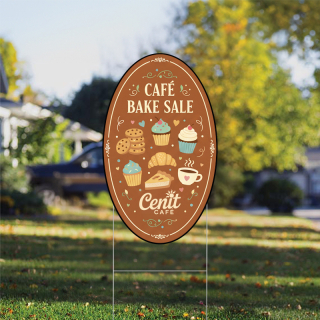 12" x 20" Oval Shaped Full Color Yard Signs