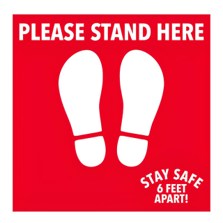 12x12 Inch PPE Floor Decals 6 Ft Apart Social Distance Stickers