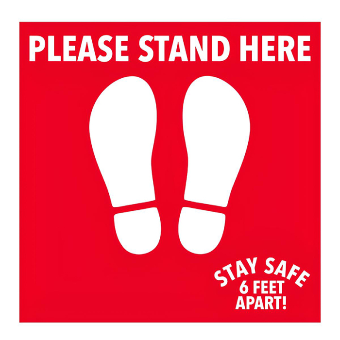 12x12 Inch PPE Floor Decals 6 Ft Apart Social Distance Stickers