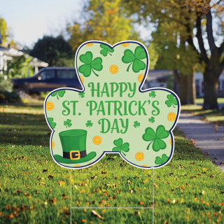 15" x 16" Clover 3 Shaped Full Color Yard Signs - Double...
