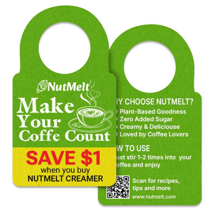2.618x4.743 Inch Promotional  Full Color Double Sided Bottle Hangers - 14 pt