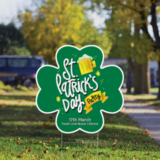 20" x 20" Clover Shaped Full Color Yard Signs