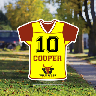 20" x 20" Sports Jersey Shaped Full Color Yard Signs - Double Side