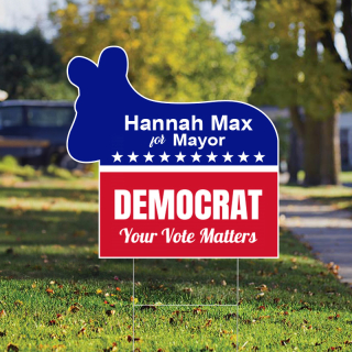 20" x 20" Donkey Shaped Full Color Yard Signs