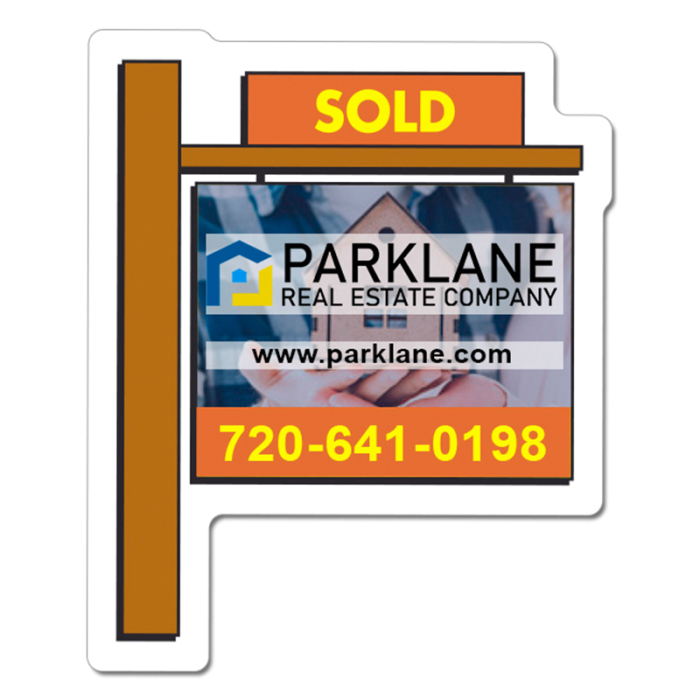 2.25x2.75 Inch Customized Real Estate Sold Sign Shaped Magnets
