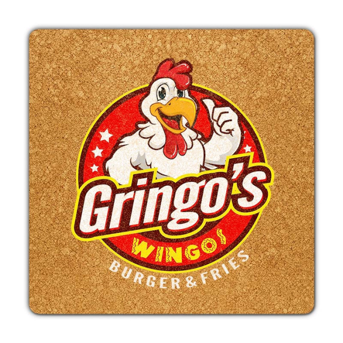 3.5 Inch Custom Imprinted Full Color Square Cork Coasters