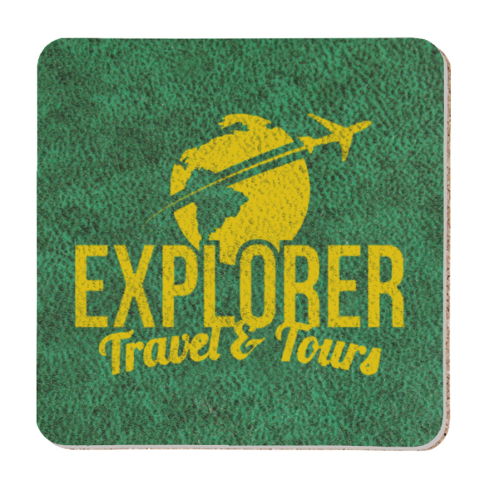 3.5 Inch Square Promotional Leatherette Coasters