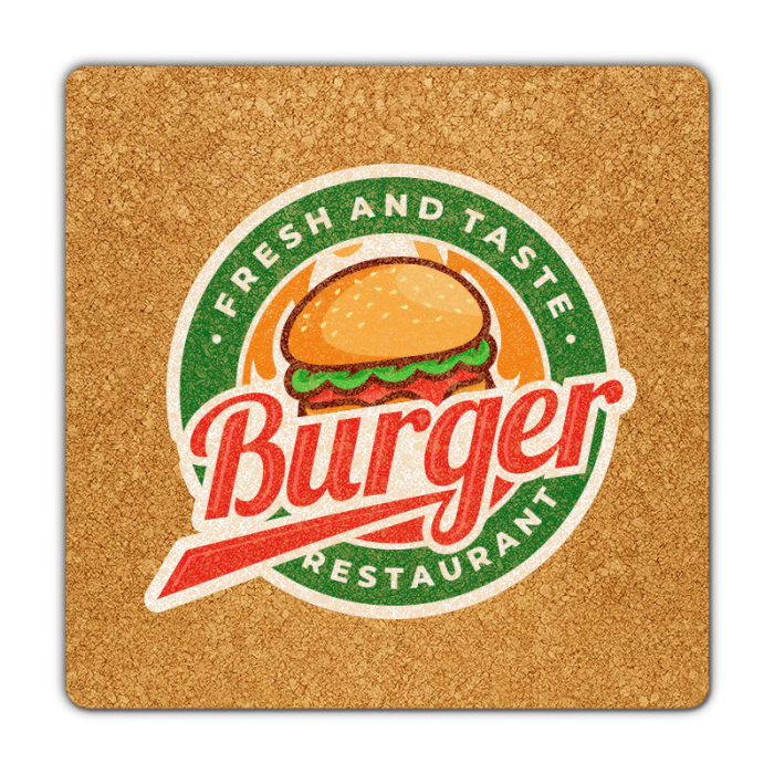 3 Inch Promotional Full Color Square Cork Coasters