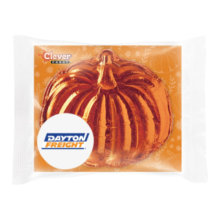 3 Oz Foiled Wrapped Chocolate Pumpkins with Backer Card