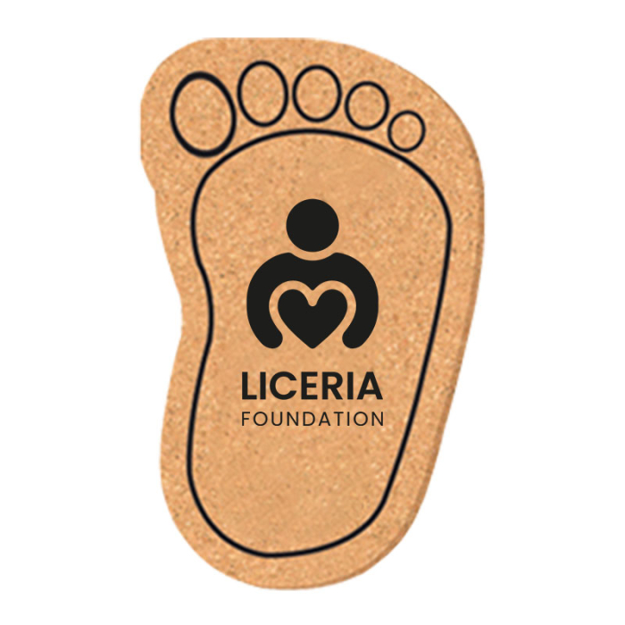 3.25x5.25 Inch Custom Printed Footprint Shape Solid Cork Coasters