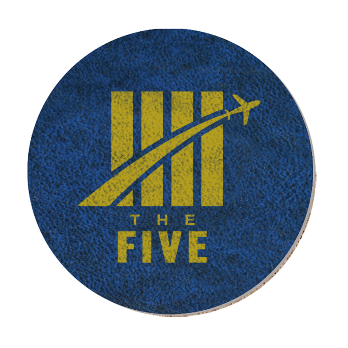 3.5 Inch Round Custom Printed Leatherette Coasters