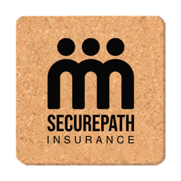 3.5 Inch Square Promotional Solid Cork Coasters