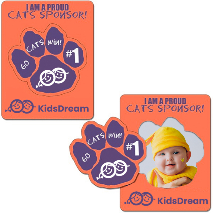 3.5x4.5 Inch Custom Photo Frame Paw Print Punch Magnets