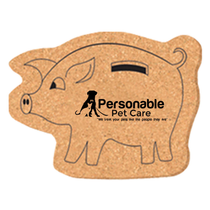 3.5x4.5 Inch Promotional Pig Shape Solid Cork Coasters