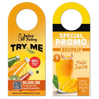 3x7.5 Inch Full Color Double Sided Bottle Hangers - 14 pt