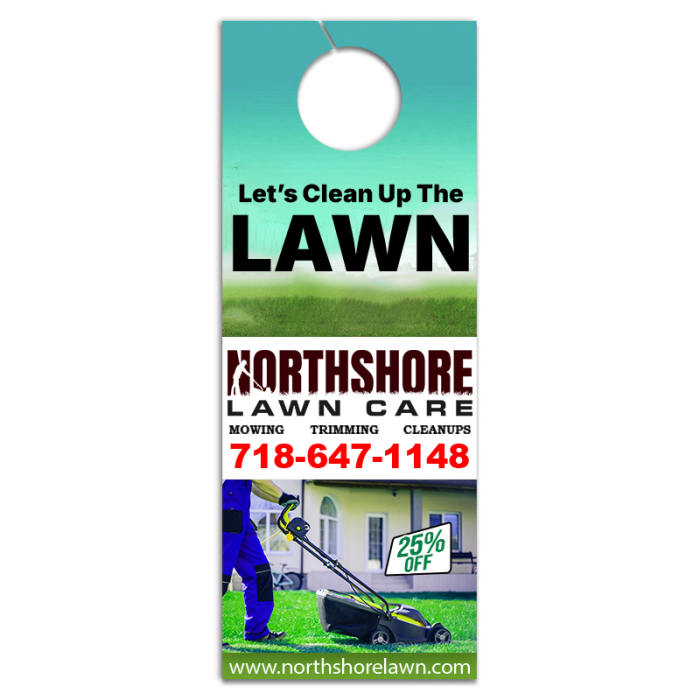 4.25x11 Inch Promotional Full Color One Sided Door Hangers - 16 pt