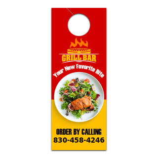 4.5x11 Inch Full Color One Sided Door Hangers - 14 pt