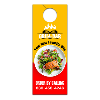 4.5x11 Inch Full Color One Sided Door Hangers - 16 pt