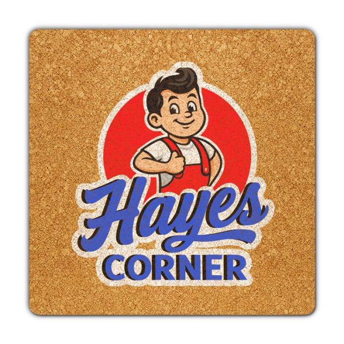 4 Inch Custom Printed Full Color Square Cork Coasters