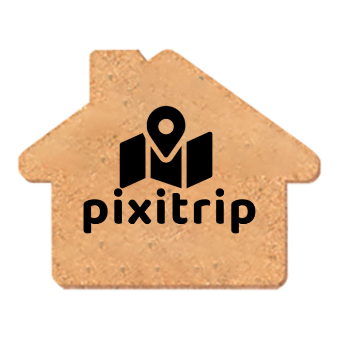 4 Inch Customized House Shape Solid Cork Coasters