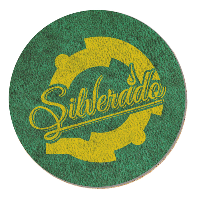 4 Inch Round Customized Leatherette Coasters